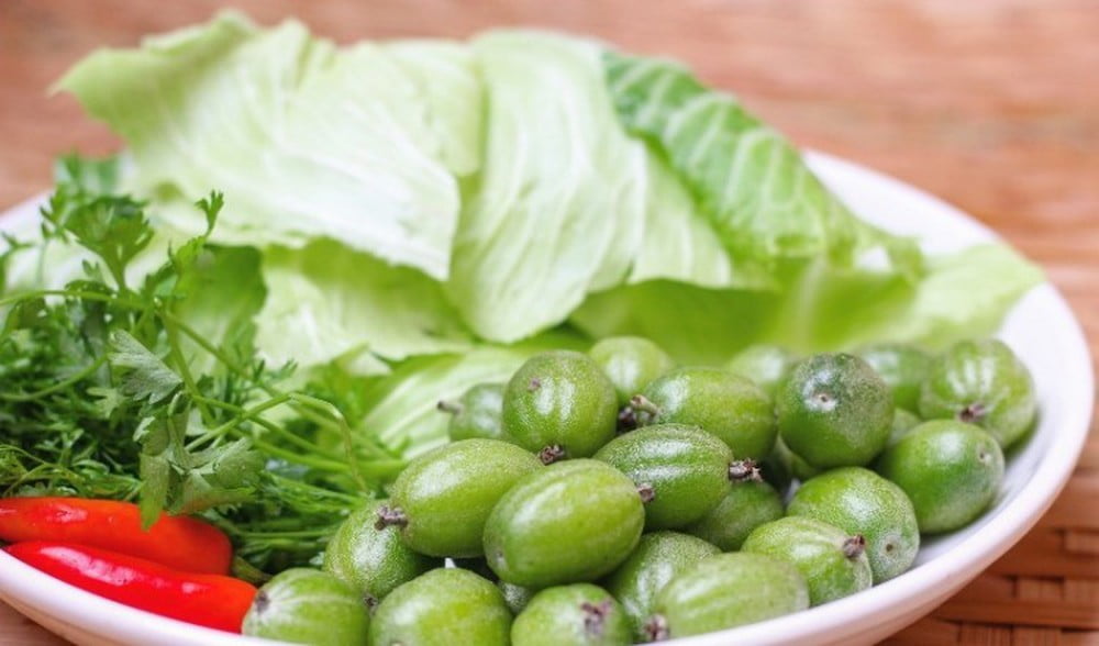 Bắp cải cuốn nhót xanh Bắp cải cuốn nhót xanh