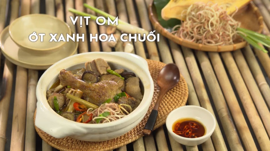 Vịt om hoa chuối Vịt om hoa chuối