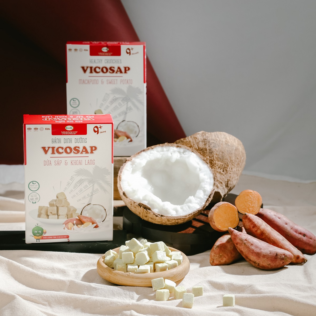 Bánh dinh dưỡng Vicosap - Dừa Sáp & Khoai Lang